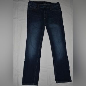 Size 27 Gap Crop Kick jeans in dark blue.
